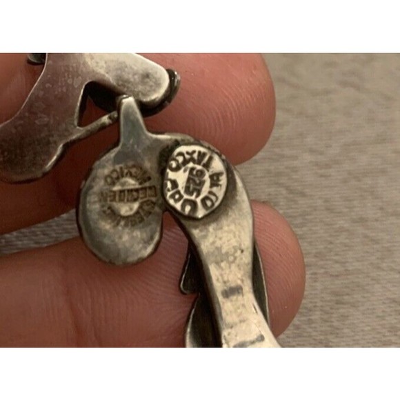 Margot de Taxco Sterling Silver 925 Mexico Necklace and Screw Earring Set 1950's - Picture 13 of 16